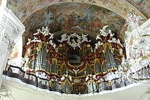 Engler-Orgel (1732–1736), Klosterkirche Mariä Himmelfahrt, Krzeszów [dt. Grüssau], Polen.