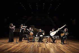 Performance on period instruments is a key aspect of HIP, such as this baroque orchestra (Photo: Josetxu Obregon and the Spanish ensemble La Ritirata, 2013). La Ritirata.jpg