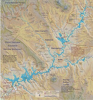 Mappa del lago Powell