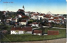 Postkarte von Landau an der Isar, 1917