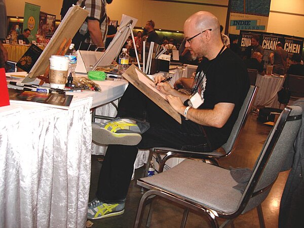 Latour sketching at Heroes Con 2010.