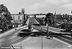 Sporvogn på Liljeholmsbron på 1940-tallet