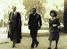 Arthur Foot and his wife Sylvia Hartell with Lord Mountbatten, during the latter's visit to the school on 13 February 1948. Lord Mountbatten with Arthur Foot at The Doon School, 13 February, 1948.jpg