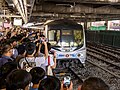特定形式の車両の全廃・運用終了の例 香港MTR東鉄線MLR列車のさよなら運転 （2022年5月、沙田駅にて撮影）