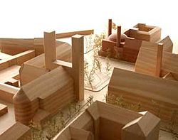 Model vítězného návrhu nové mešity na náměstí Gotzinger Platz od Waltera Höflera