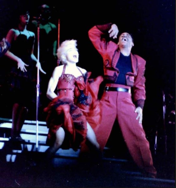 Madonna performing the soundtrack's title track during the Who's That Girl World Tour