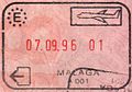 Exit stamp for air travel, issued at Málaga Airport.