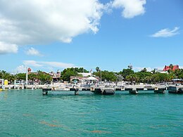 Mallory Square as seen from the Gulf of Mexico with Downtown Key West in the background. Mallory Square.JPG