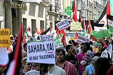 A demonstration in Madrid for the independence of Western Sahara Manifestation in Madrid for the independence of the Western Sahara (11).jpg