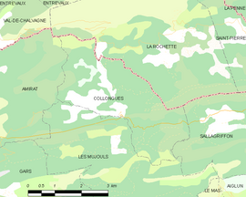 Mapa obce Collongues