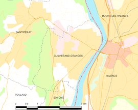 Mapa obce Guilherand-Granges