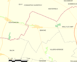 Mapa obce Semoine