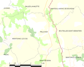Mapa obce Palluaud