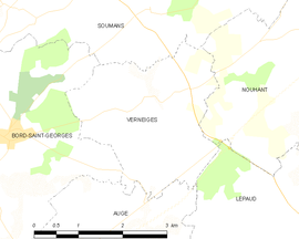 Mapa obce Verneiges
