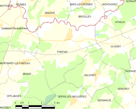 Mapa obce Thervay