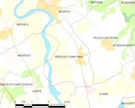 Mapa obce Épercieux-Saint-Paul