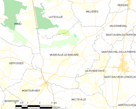 Mapa obce Muneville-le-Bingard