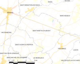 Mapa obce Saint-Martin-d’Aubigny