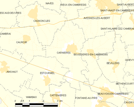 Mapa obce Carnières