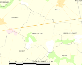 Mapa obce Montépilloy