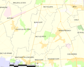 Mapa obce Sacy-le-Petit