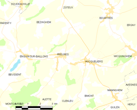 Mapa obce Preures