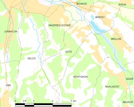 Mapa obce Uzos