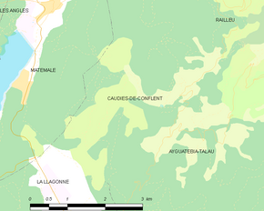 Poziția localității Caudiès-de-Conflent