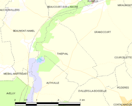 Mapa obce Thiepval