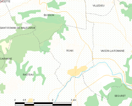 Mapa obce Roaix