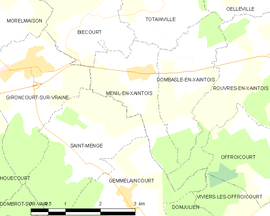 Mapa obce Ménil-en-Xaintois