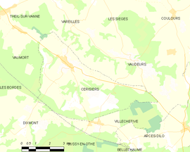 Mapa obce Cerisiers