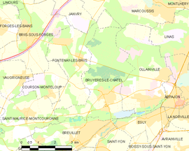 Mapa obce Bruyères-le-Châtel