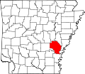 Map of Arkansas highlighting Arkansas County.svg