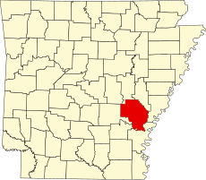 Mapa del condado de Arkansas