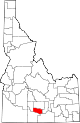 Mapa del estado que destaca el condado de Jerome