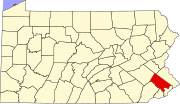 Map of Pennsylvania highlighting Montgomery County.svg