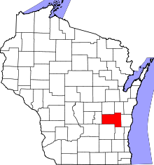 Map of Wisconsin highlighting Fond du Lac County.svg