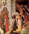 Bernat Martorell, Christus en de Samaritaanse vrouw, detail van het transfiguratieretabel in de kathedraal van Barcelona.