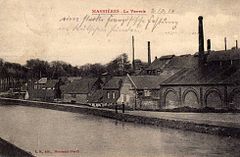 Masnières, la verrerie en 1914