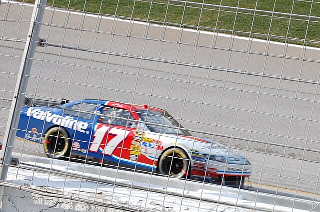Number 17 Sprint Cup Series car sporting Valvoline colors