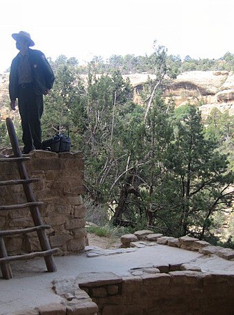 Park Ranger leading a tour at Mesa Verde National Park