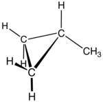 Méthylcyclopropane (diagramme moléculaire) .png