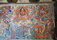 Ming dynasty mural paintings of Acala (right) and Hayagriva (left) in Dayun Temple in Shanxi, China