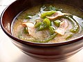 Miso soup with bacon and green pepper by yomi955.jpg