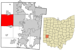 Location in Montgomery County and the state of Ohio.