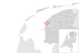 Locatie van de gemeente Harlingen (gemeentegrenzen CBS 2016)