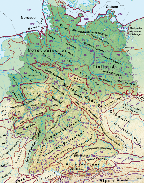 Positionskarte Deutschland Naturraum (Deutschland Naturraum)