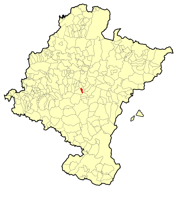 Localização do município de Tirapu em Navarra