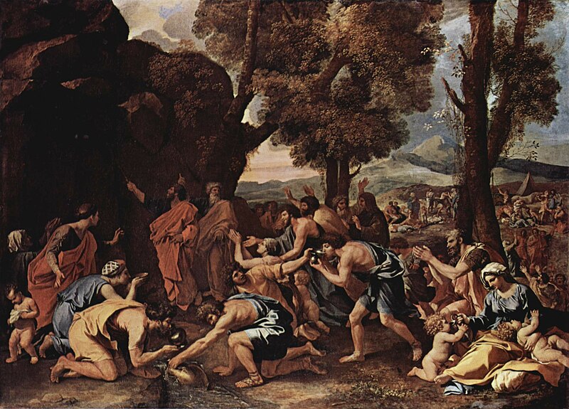 File:Nicolas Poussin - Moïse faisant jaillir l'eau du rocher.jpg